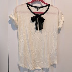NWT J.Crew Bow-Detail Rolled-Sleeve T-Shirt
